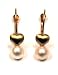 14k Yellow Gold 5.5-6mm Pearl With Gold Heart Accent Lever Back Earrings