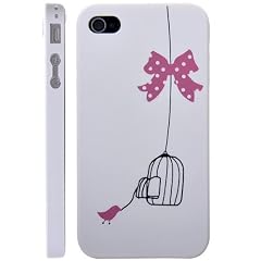 Iprotect ORIGINAL APPLE IPHONE 4 / 4S VOGEL MIT K�FIG IGLAZE HARDCASE / H�LLE WEISS / LILA