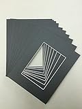 Bux1 Matting Pack of 10 11x14 Black Picture Mats with White Core Bevel Cut for 8x10 Pictures