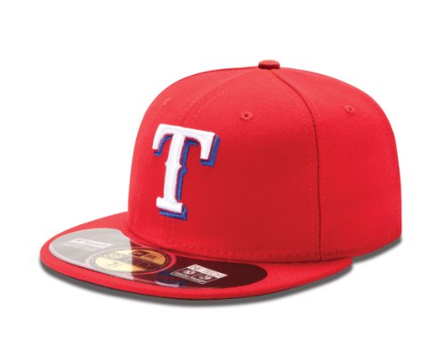 MLB Texas Rangers Alternate AC On Field 59Fifty Fitted Cap, Scarlet, 7