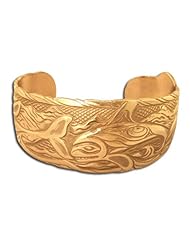 14K Yellow Gold First Nations Solitude Bracelet. Made in USA.