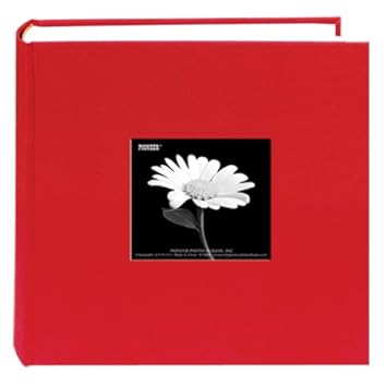 Pioneer 200 Pocket Fabric Frame Cover Photo Album, Apple Red