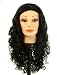 24" Long Darkest Brown large spiral synthetic wig