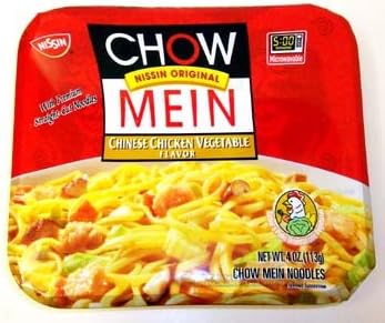 Nissin Microwavable Chow Mein Chinese Chicken Vegetable Flavor 4 oz (Pack of 8)