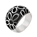 Jewelry : Eve's Addiction Black Enamel Sterling Silver Daisy Ring