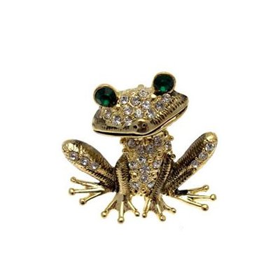Crystal Frog Brooch