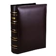 Capri Faux Leather Photo Album with Memo and Gold Stamping, Espresso