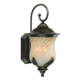 Westinghouse 69513 Byberry Three-Light Exterior Wall Lantern, Marbleized Bronze Finish with Champagne Mist Globe