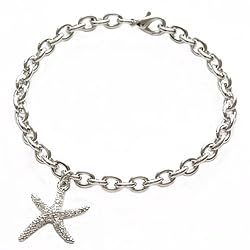 Silvertone Starfish Charm Bracelet Fashion Jewelry