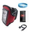 Microsoft Zune HD Red Armband with Armlength 10.5 Inch + Screen Protector + Zune HD USB Data Cable + Wristband