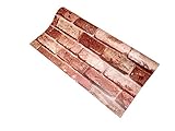LONG-MOUNTAINS 壁紙 シール レンガ DIY 簡単 おしゃれ 貼付シール 防水 (茶褐色(45cm/幅×10m/長さ))