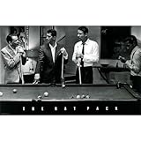 IMAGE OF Professionally Framed Rat Pack (Pool Table - Oceans Eleven) Photo Print Poster - 11x17 with RichAndFramous Black Wood Frame