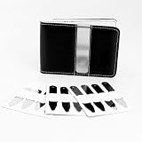 Black/White Leather Bi-Fold Money Clip Wallet for men Cheapest Gift (12 Silver Stainless Steel Metal Collar Stays) Y&G Money Clip MW1006
