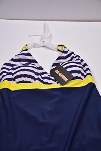 AM CLOTHES Womens Navy Stripe One Piece Swimsuit with Falsies (US(L)=ASIA(XXL))