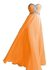 Sweetheart Chiffon Crystal Fitted Prom Dress  with a Brush/Sweep Train 