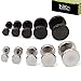 BMC Mens 10 pc Black and Silver Colored Stainless Steel Mixed Size Round Stud Barbell Earrings Set