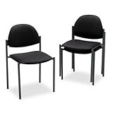 IMAGE OF Global Total Office GLB2172BKIM06 Comet Armless Stacking Chairs, Black Olefin Fabric, Three/Carton