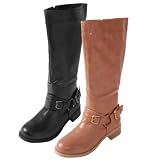 Journee Collection Womens Buckle Detail Tall Boots