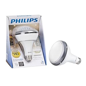 Philips 420273 Ambient LED 13-Watt BR30 Indoor Flood Light Bulb, Dimmable