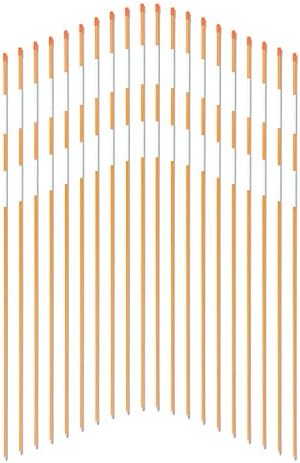 FiberMarkers, 1/4Inch x 4Ft Orange, 20-Pack, Hollow Lightweight Driveway Markers, Snow Stakes, Snow Markers with 10" Reflective Transfer Film 2 pieces