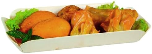 PacknWood Canada Molded Wooden Tray with Paper Liner, 9-Inch Long x 5.1-Inch Wide x 1.3-Inch High Exterior (Case of 300)