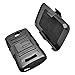 Eagle Cell for Alcatel OneTouch Fierce 2 7040T/Pop Icon A564C Hybrid Protective Skin Case Cover with Stand and Belt Clip Holster - Retail Packaging - Black/Black