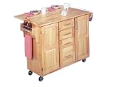 Home Styles Furniture Kitchen Cart with Breakfast Bar in Natural