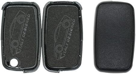 DSP Genuine Leather Colorful Shell Holder for VOLKSWAGEN SKODA SEAT Smart Key Case Fob 3 Buttons Black