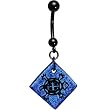 Handcrafted Blue Dichroic Turtle Belly Ring