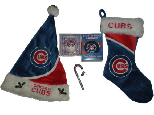 MLB Chicago Cubs Holiday Gift Set- Hat, Stocking, and Ornaments