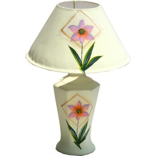Hexagonal Floral Desk Lamp - Purple Flower