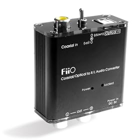 Digital to Analog Audio Converter - 192kHz/24bit Optical and Coaxial DAC SPDIF - TOSlink / Coaxial to Stereo Left/Right RCA - FiiO D3