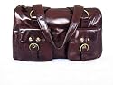Perlina Double Pocket Cocoa PVC Satchel
