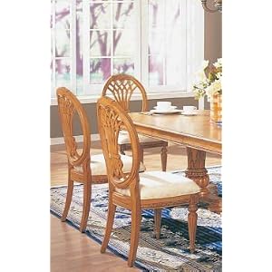 2 Elegant Dining Side Chairs Solid Wood by