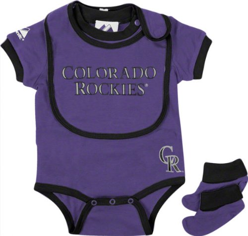 Colorado Rockies Baby Bib and Bootie Creeper Set