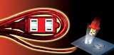 20 ft. 3-Outlet Designer Household Extension Cord, RED