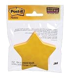 Post-it Notes, Super Sticky Pad, 3  x 3 Inch, Star Die-cut Shapes, Yellow and Orange, Two Pads (7350-STR)