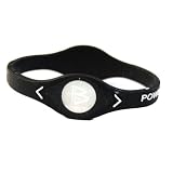  Power Balance Silicone Wristband Bracelet LARGE Black with White Letters