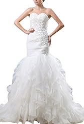 Organza/Satin Beaded Applique Mermaid  Dress