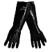 Global Glove 700 PVC Jersey Lined Premium Glove with Knit Wrist Cuff, Chemical Resistent, Elbow Length, Extra Large, Black (Case of 72)