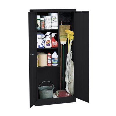 Sandusky Lee Welded Steel Janitorial Cabinet - 30in.W x 15in.D x 66in.H, Black, Model# VFC1301566-09 On Sale