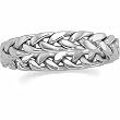 14K White Gold Handwoven Wedding Band For Men and Women - Size 10.5