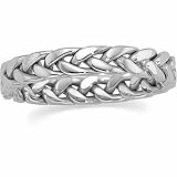 14K White Gold Hand-Woven Wedding Band For Men and Women - Size 10.5
