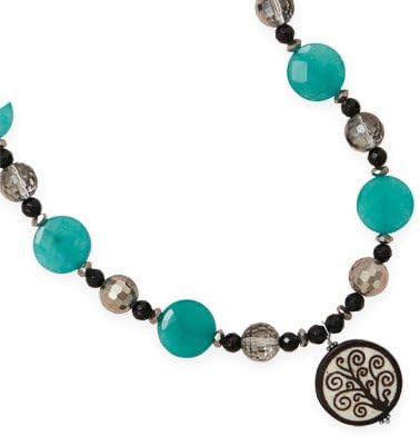 16" + 2" Multistone Tree of Life Bead Necklace