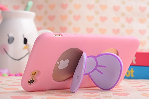 iPhone-6-CaseEAge-Personality-Cute-TPU-Case-Skin-Cover-With-Bowknot-Kickstand-Compatible-with-iPhone-6-47-Pink