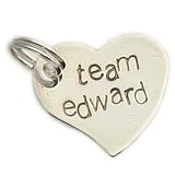 Sterling Silver Hand-Stamped TEAM EDWARD Heart Charm