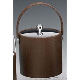 Kraftware 46173 San Remo Pinecone 3 Quart Ice Bucket with Stitched Handle and Metal Cover by Kraftware