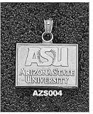 Arizona State Sun Devils Sterling Silver Rectangle ASU Pendant