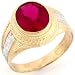 10k Two Tone Solid Gold 12x10 Oval Synthetic Birthstone Mens Ring 10k Two Tone Solid Gold 12x10 Oval Synthetic Birthstone Mens Ring