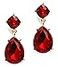 Heirloom Finds Faceted Red Crystal Teardrop Dangle Earrings in Gold Tone